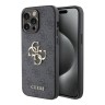 Guess для iPhone 15 Pro Max чехол PU 4G Big metal logo Hard Grey