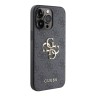 Guess для iPhone 15 Pro Max чехол PU 4G Big metal logo Hard Grey