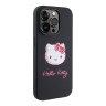 Hello Kitty для iPhone 15 Pro чехол Liquid silicone Sketch Kitty Head Hard Black/Pink