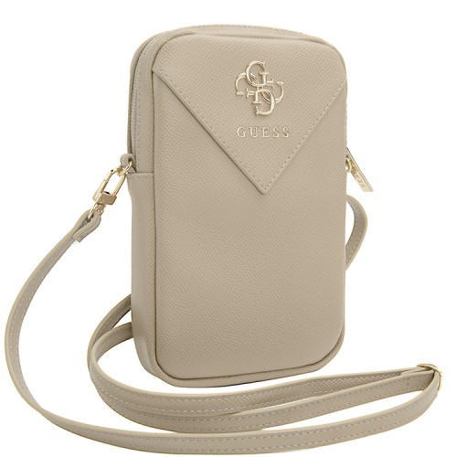 Guess для смартфонов сумка Wallet Zipper Pouch PU Grained leather 4G metal logo Light Gold