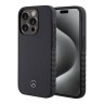 Mercedes для iPhone 15 Pro чехол Leather Plain Smooth Hard Black