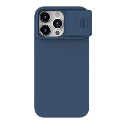 Nillkin для iPhone 15 Pro Max чехол CamShield Silky Magnetic Silicone Midnight Blue (magsafe)