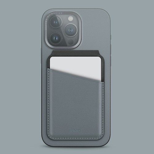 Uniq магнитный бумажник Lyden DS Magnetic FRID-blocking cardholder with Stand Washed Blue/Black