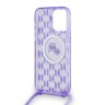 Karl Lagerfeld для iPhone 15 Pro Max чехол Crossbody PC/TPU NFT Karl&Choup Head Purple (MagSafe) +Cord