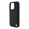 BMW для iPhone 16 Pro чехол Signature Leather Logo imprint Black