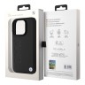 BMW для iPhone 16 Pro чехол Signature Leather Logo imprint Black