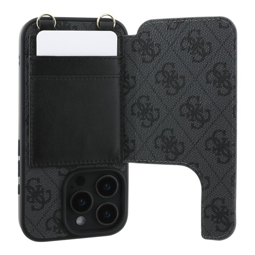 Guess для iPhone 16 Pro чехол Crossbody cardslots magnetic 4G Black