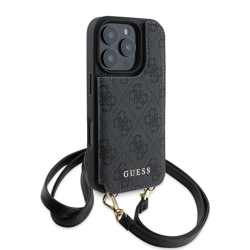 Guess для iPhone 16 Pro чехол Crossbody cardslots magnetic 4G Black