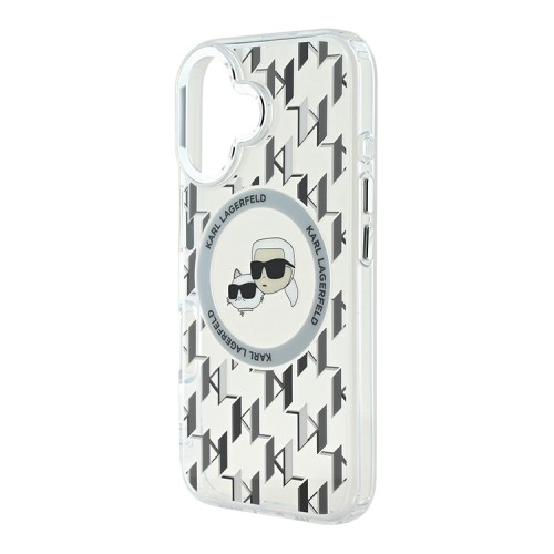 Karl Lagerfeld для iPhone 16 чехол PC/TPU Monogram NFT Karl&Choupette прозрачный (MagSafe)