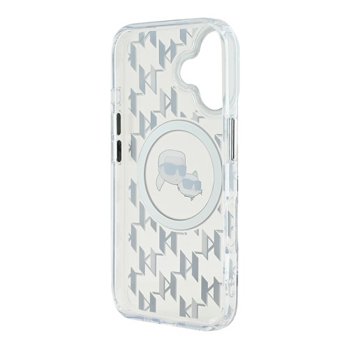 Karl Lagerfeld для iPhone 16 чехол PC/TPU Monogram NFT Karl&Choupette прозрачный (MagSafe)