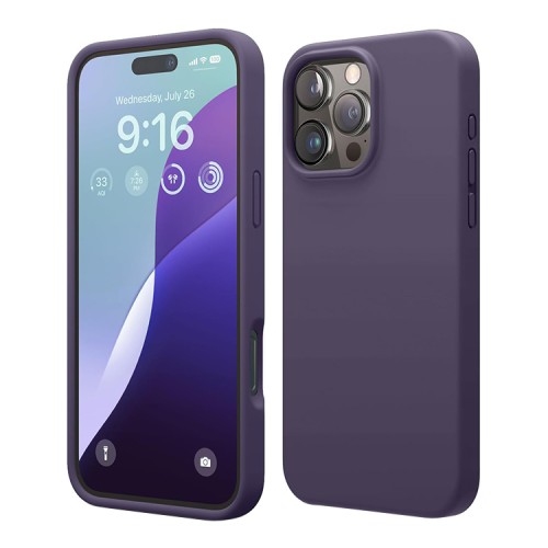 Elago для iPhone 16 Pro Max чехол Soft silicone (Liquid) Deep Purple