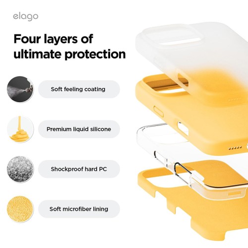 Elago для iPhone 16 Pro чехол Soft silicone (Liquid) Sunshine