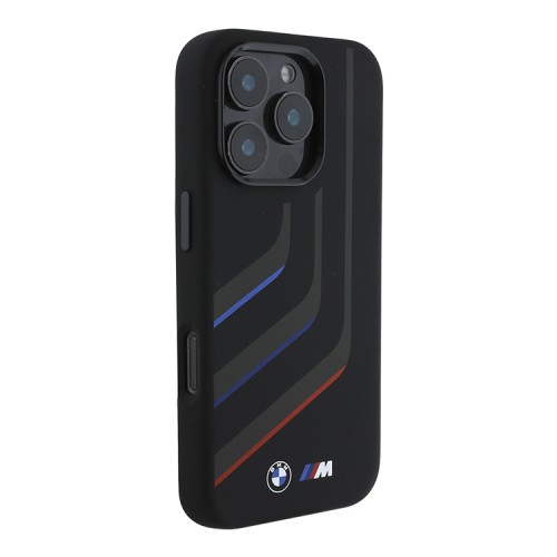 BMW для iPhone 16 Pro чехол M-Collection Liquid silicone Turning Metal camera Hard Black (MagSafe)