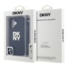 DKNY для iPhone 16 чехол PU Stack metal logo Hard + Hand strap Black