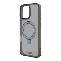 TUMI для iPhone 16 Pro Max чехол PC/TPU + Aluminium Ring stand Hard Black (MagSafe)