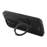 TUMI для iPhone 16 Pro Max чехол PC/TPU + Aluminium Ring stand Hard Black (MagSafe)