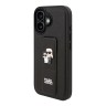 Karl Lagerfeld для iPhone 16 чехол GripStand PU Saffiano NFT Karl & Choupette metal Hard Black