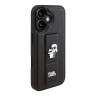 Karl Lagerfeld для iPhone 16 чехол GripStand PU Saffiano NFT Karl & Choupette metal Hard Black