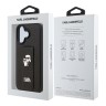 Karl Lagerfeld для iPhone 16 чехол GripStand PU Saffiano NFT Karl & Choupette metal Hard Black