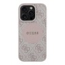 Guess для iPhone 16 Pro чехол PU 4G with Round Patch Metal logo Hard Pink (MagSafe)