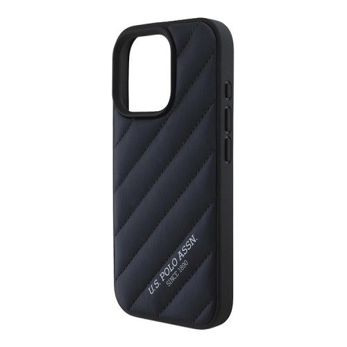 U.S. Polo для iPhone 16 Pro чехол PU Quilted with Classic logo Hard Navy