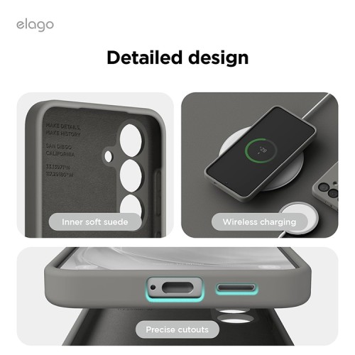 Elago для Galaxy S25 чехол Soft silicone (Liquid) Medium Grey