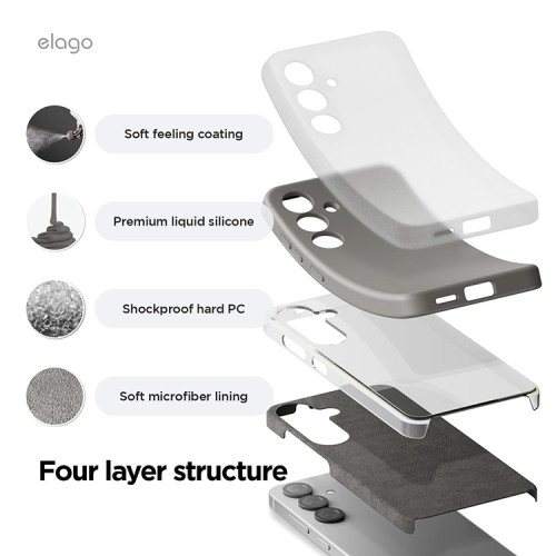 Elago для Galaxy S25 чехол Soft silicone (Liquid) Medium Grey