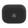 Чехол Mercedes Genuine leather with Metal logo для AirPods Pro, черный