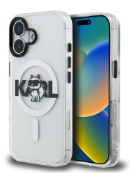 Karl Lagerfeld для iPhone 16 чехол PC/TPU Sketch Choupette Transparent (MagSafe)