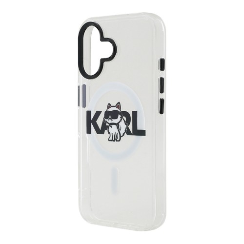 Karl Lagerfeld для iPhone 16 чехол PC/TPU Sketch Choupette Transparent (MagSafe)