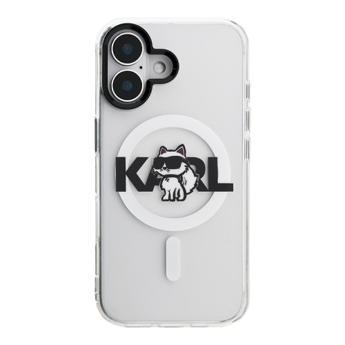 Karl Lagerfeld для iPhone 16 чехол PC/TPU Sketch Choupette Transparent (MagSafe)