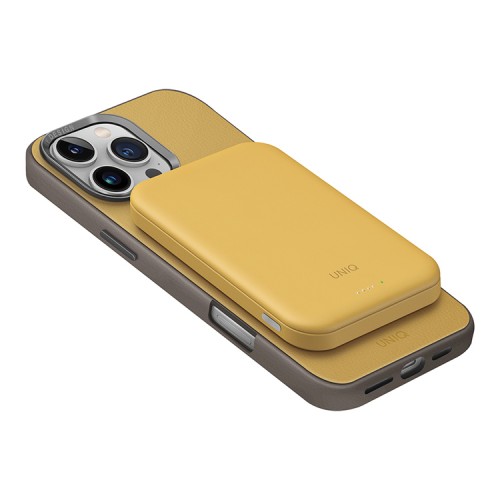 Uniq внешний аккумулятор Lyden Lexa 5000W Magnetic wireless 15W USB-C PD 20W Canary Yellow