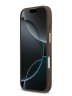 Guess для iPhone 17 чехол PU 4G Plate metal logo and Gold camera Hard Brown (MagSafe)