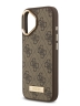 Guess для iPhone 17 чехол PU 4G Plate metal logo and Gold camera Hard Brown (MagSafe)