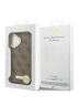 Guess для iPhone 17 чехол PU 4G Plate metal logo and Gold camera Hard Brown (MagSafe)