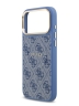 Guess для iPhone 17 Pro Max чехол PU 4G Classic metal logo Gold camera Hard Blue (MagSafe)