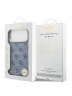 Guess для iPhone 17 Pro Max чехол PU 4G Classic metal logo Gold camera Hard Blue (MagSafe)