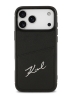 Karl Lagerfeld для iPhone 17 Pro чехол PU Signature logo with Cardslot Hard Black