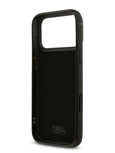 Karl Lagerfeld для iPhone 17 Pro чехол PU Signature logo with Cardslot Hard Black