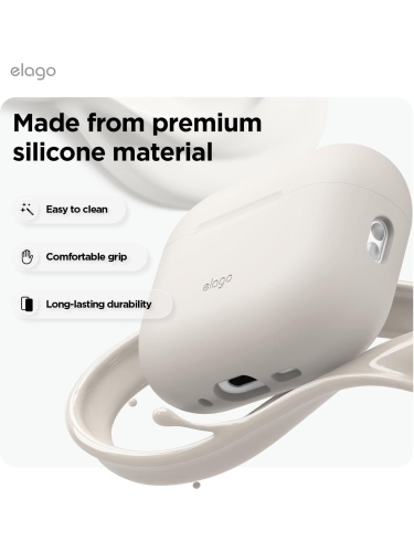 Elago для AirPods Pro 3 чехол Silicone Hang case Stone