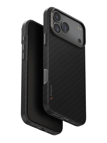 Uniq для iPhone 17 Pro Max чехол KEVA EDGE Full Kevlar Carbon Black (MagSafe)