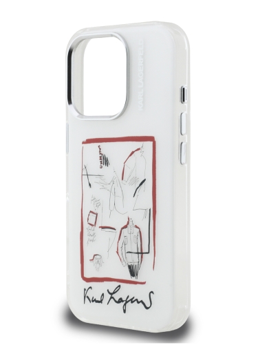 Karl Lagerfeld для iPhone 16 Pro чехол PC/TPU Sketch Metal Camera Hard Transparent