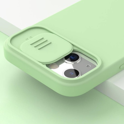 Чехол Nillkin CamShield Silky Magnetic Silicone для iPhone 13, зеленый