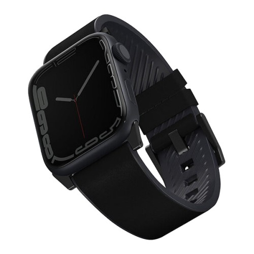 Кожаный ремешок Uniq Straden Waterproof для Apple Watch 49-46-45-44 мм, черный