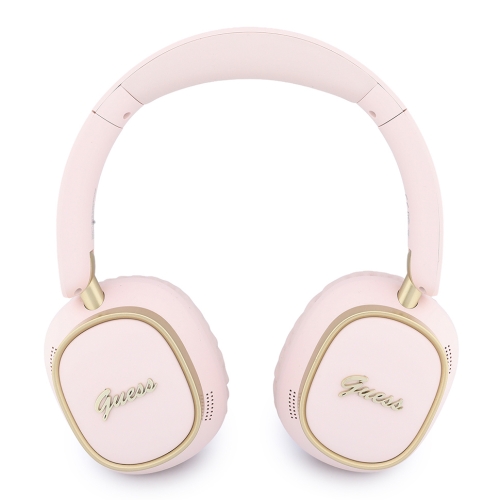 Guess наушники беспроводные накладные Bluetooth HP ENC Rectangle Satined PU Script Metal Logo Pink