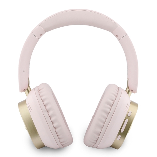 Guess наушники беспроводные накладные Bluetooth HP ENC Rectangle Satined PU Script Metal Logo Pink
