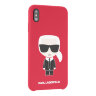 Чехол Karl Lagerfeld Liquid silicone Iconic Karl для iPhone XS Max, красный