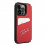 Чехол Lagerfeld PU with Cardslot Signature logo Hard для iPhone 14 Pro, красный