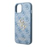 Чехол Guess 4G Big metal logo Hard для iPhone 14, голубой