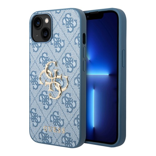 Чехол Guess 4G Big metal logo Hard для iPhone 14, голубой
